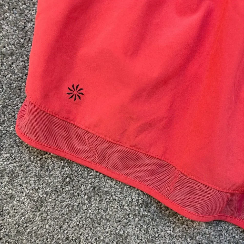 Athleta Shorts Womens Small Peach High Rise Mesh Racer Run 3 Inch Athletic